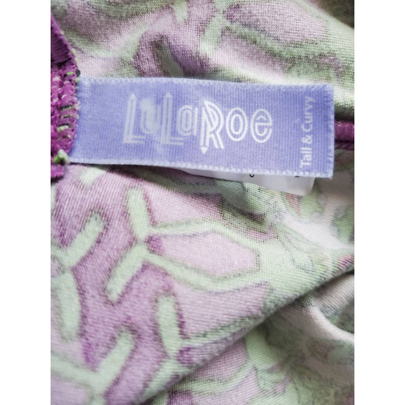 LulaRoe Women's Purple/Green Kermit the Frog Tall & Curvy Legging Stretch OS - Picture 5 of 7